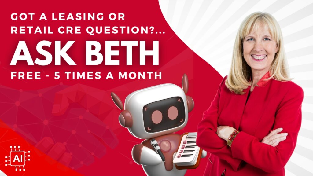 Image of Beth and the Beth Bot, an app that answers FAQ's and other retail leasing information